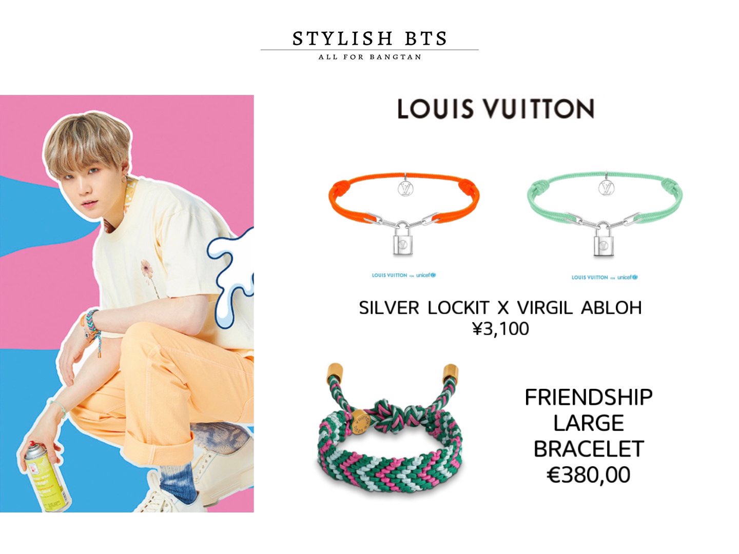 Stylish·BTS on X: #BTS 200528 Twitter #SUGA Top, JACQUEMUS Pants, JACQUEMUS Bracelet, LOUIS VUITTON Spray paint