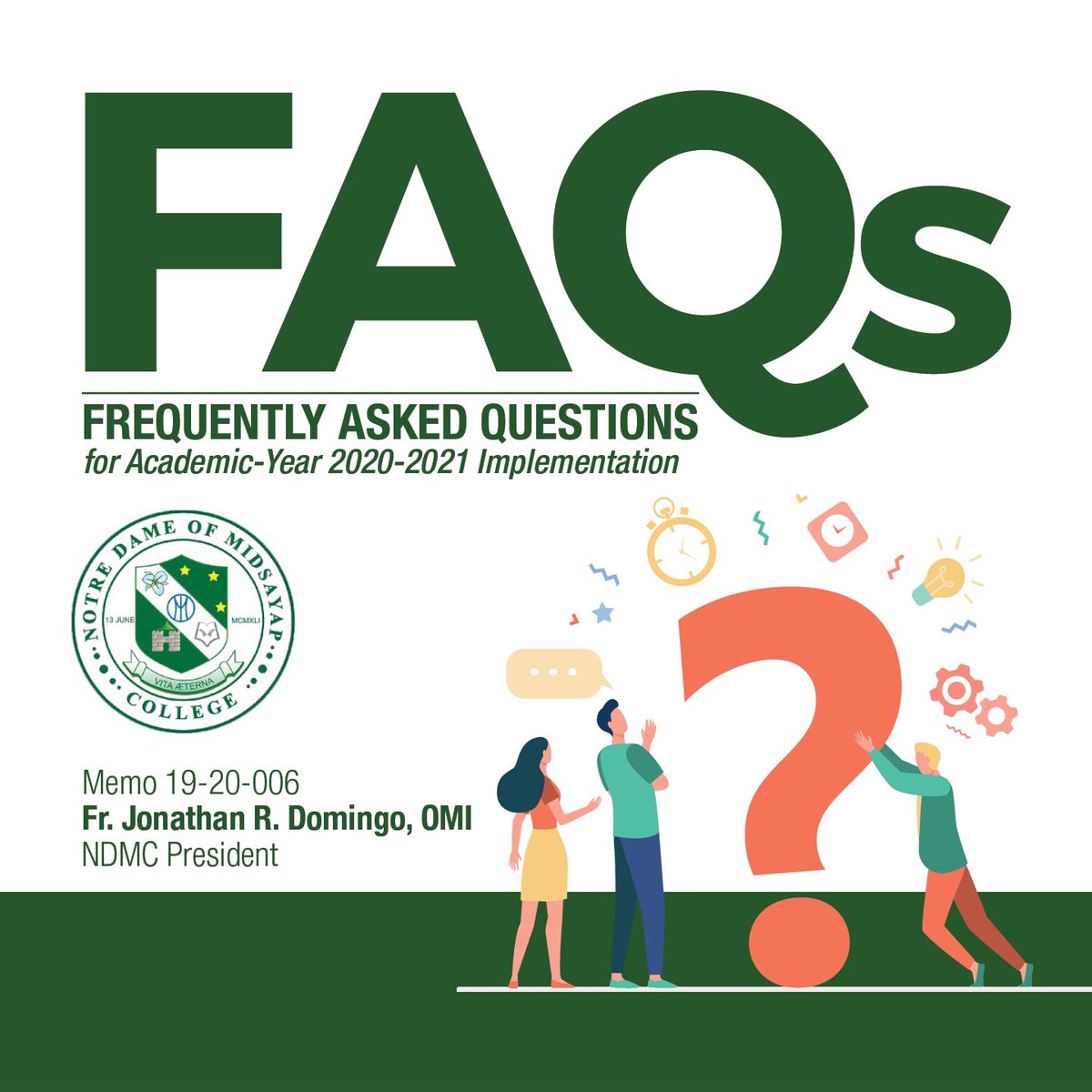ndmcshs's tweet photo. FREQUENTLY ASKED QUESTIONS (FAQs) for Academic-Year 2020-2021 Implementation

(Part 4/4)

#ndmc #ndmcshs #ndmcdares #NDMCFAQs https://t.co/8S1tysZael