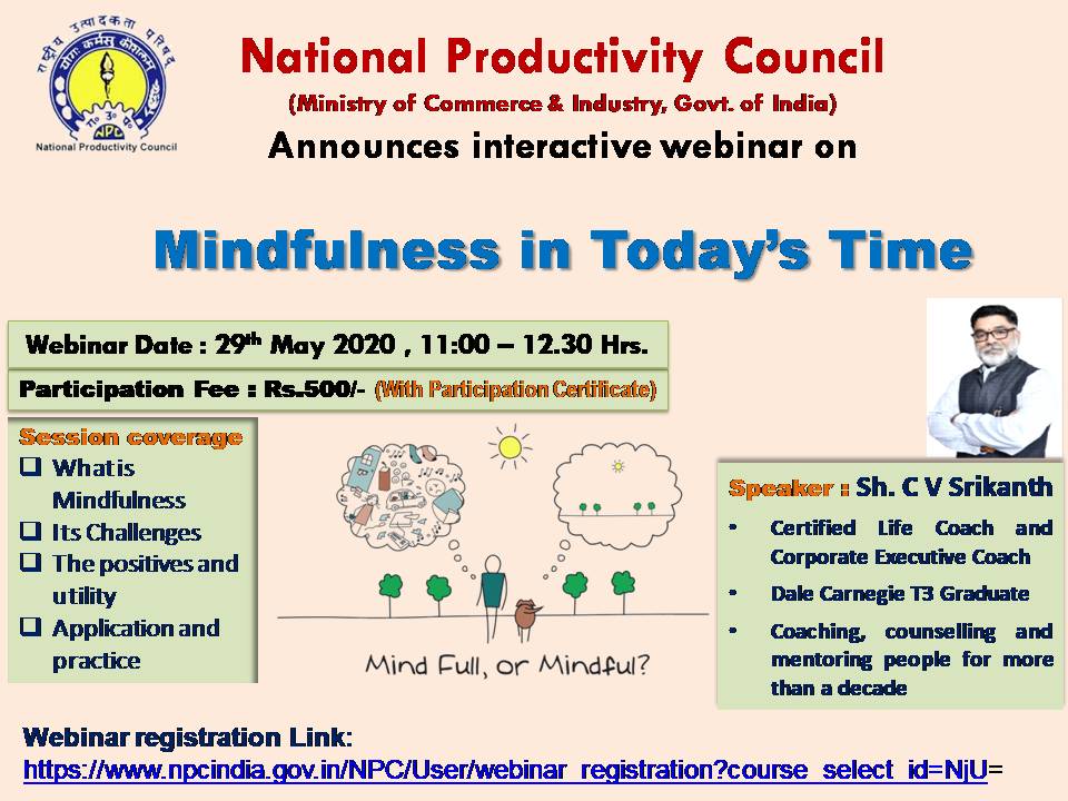 SPT_NPC's tweet photo. Wonderful case study based #webinar in #Indiancontext tommorow 29th May, 2020
At 11 AM on #Mindfulness
#coronavirus #AtmaNirbharBharat https://t.co/Nx1koGdqtj