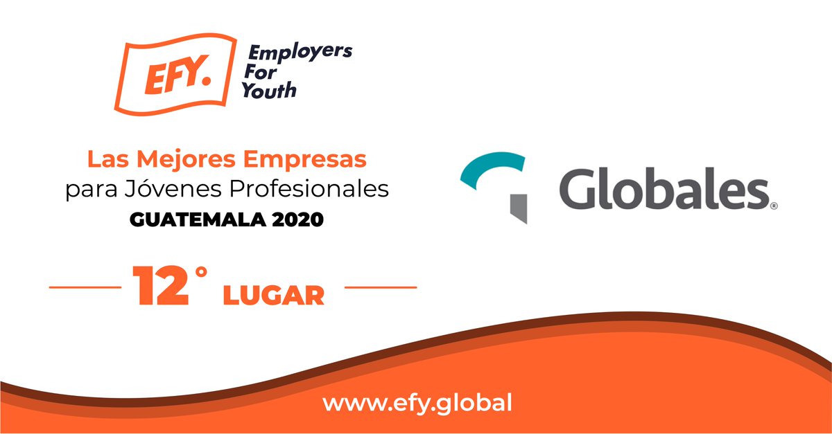 EFYGlobal's tweet photo. 👏🏻Aplaudimos a #PuertasGlobales por haber alcanzado un 12mo puesto en nuestro estudio EFY 2020, premio a las Mejores Empresas para Jóvenes Profesionales. Recalcamos su desempeño en la dimensión de ambiente laboral y reputación destacada. #EFYGuatemala @JOVEN360 https://t.co/9KhR3UKhP4