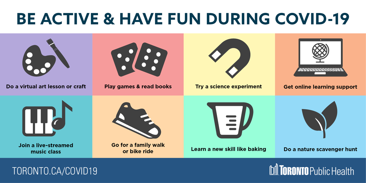 TOPublicHealth's tweet image. There are many fun &amp;amp; engaging activities you can do with kids to stay active, learn &amp;amp; support positive #MentalHealth. For more ideas visit: toronto.ca/home/covid-19/…