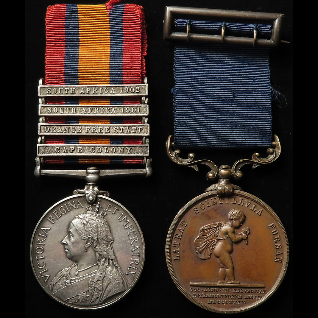 LockdalesLtd's tweet photo. These are always popular! Lot 1334 is a QSA with bars and a Royal Humane Society's bronze Medal for Life Saving, both named to Alan McDougall. Follow the link for more information! https://t.co/qSOxirjfaQ
#Lockdales #auction #medals #militaria #QSA #RoyalHumaneSociety https://t.co/304VH9kufC