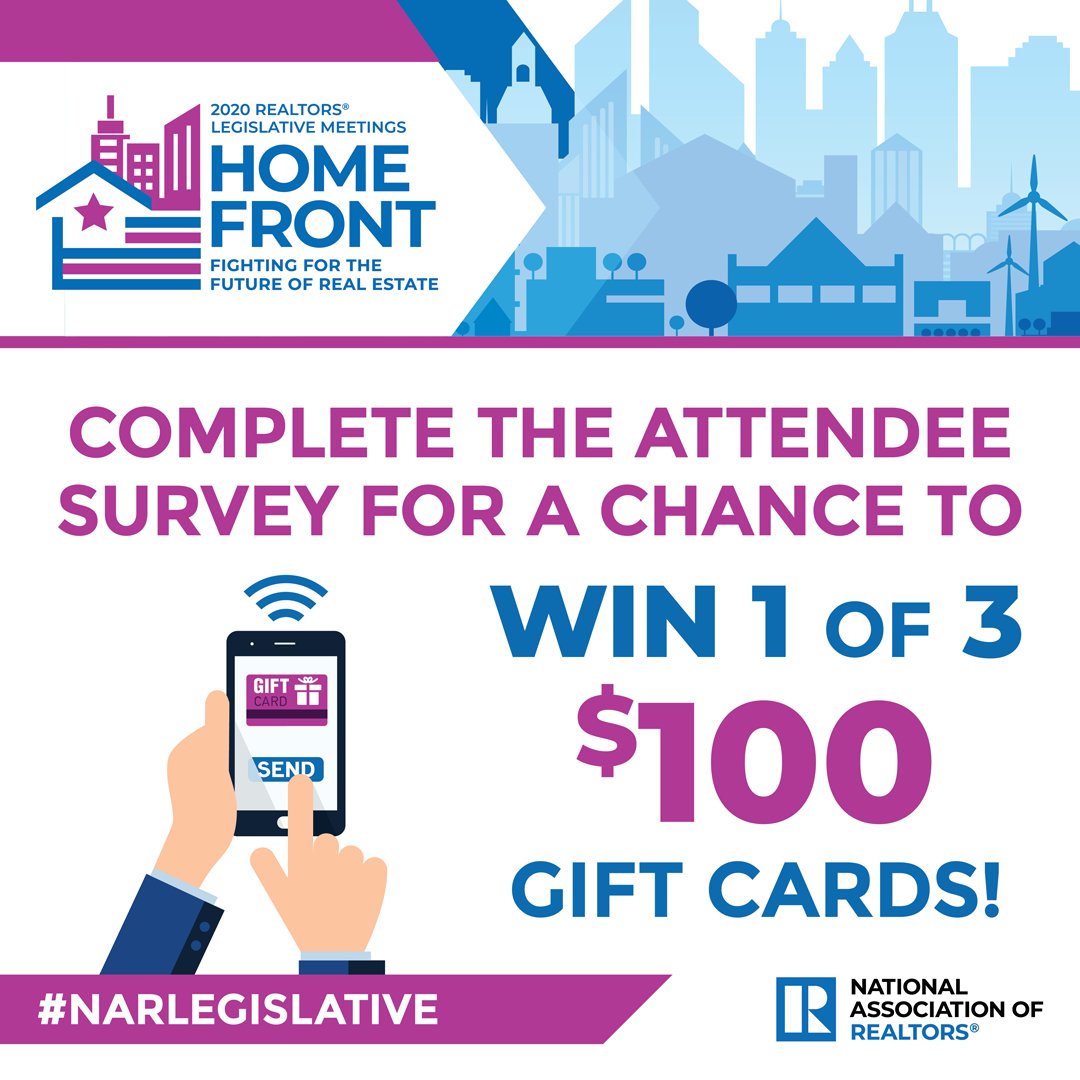#NARLegislative Participants: Don't forget to complete the attendee survey for a chance to win 1 of 3 $100 gift cards! Check your email for the survey sent out on May 15. And remember you can still view the conference sessions on the virtual platform! ow.ly/8fNM50zRTwQ
