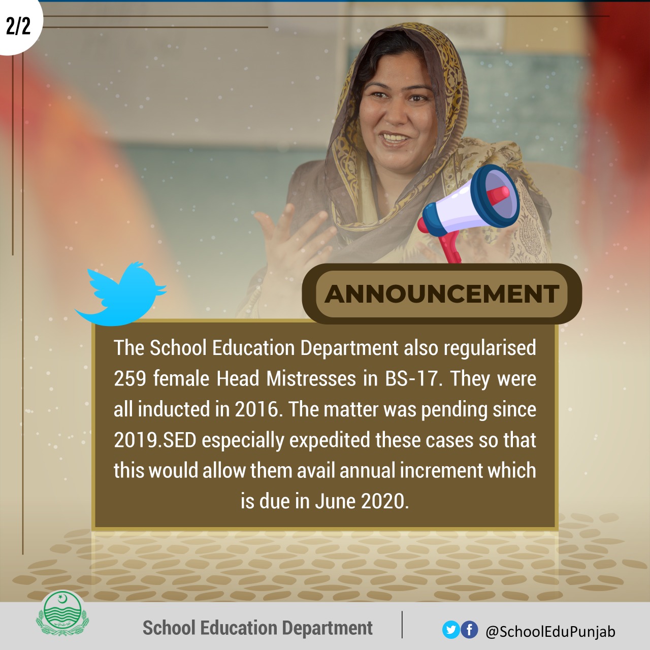 School Education Punjab on Twitter "Services of 259 female HTs and 106