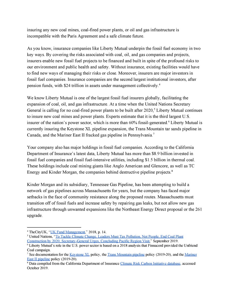 RepDylan's tweet photo. We must demand corporate accountability on climate action. @JamieEldridgeMA &amp; I led a letter signed by 38 colleagues calling on CEO David Long and @LibertyMutual  executives to stop financially underpinning the fossil fuel industry &amp; projects like #KeystoneXL. https://t.co/gXC6jHl515