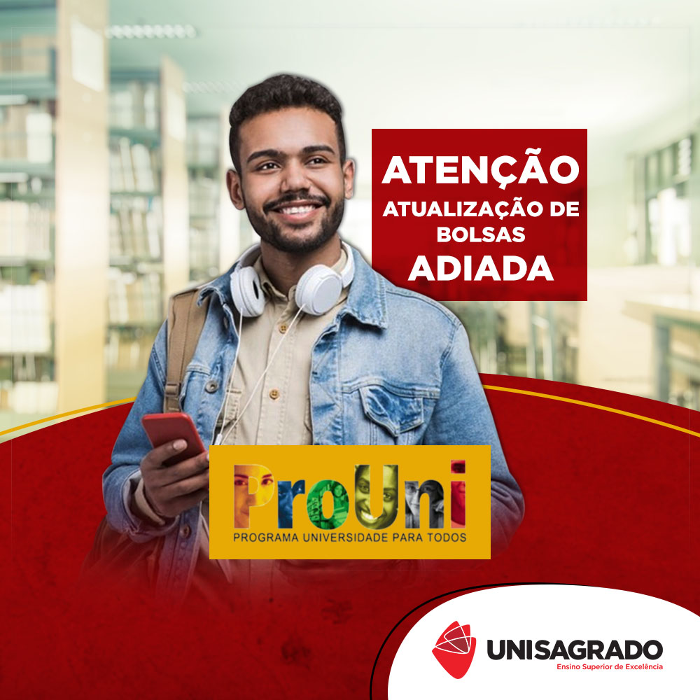 🚨Atenção estudantes bolsistas do ProUni, RECADO IMPORTANTE 📣
➡️A atualização semestral da bolsa, no qual o estudante deve comparecer à Instituição de Ensino Superior, foi ADIADA e será realizada com o retorno das atividades presenciais!

#Unisagrado #ProUni #Atualização #Bolsas