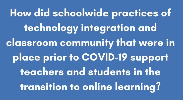 DevinEWood's tweet photo. As part of our research course to complete our MAT program, my group decided to look at how prior practices affected the transition to online learning. Enjoy our data visuals! https://t.co/isGr5x9bDF