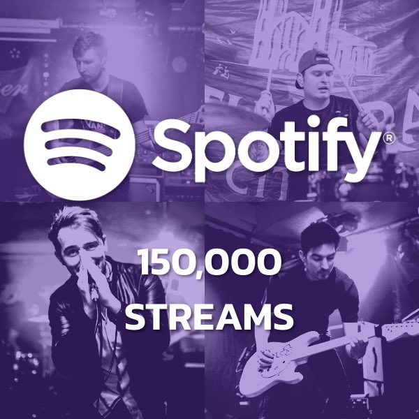 // SPOTIFY \\ We don’t quite know how to say this. But we’ve smashed passed 150,000 streams on @Spotify !!! A very special thanks to those in the Green Heart Army group. You guys have really been pushing our music far and wide. Dont change guys! 💚💚💚
