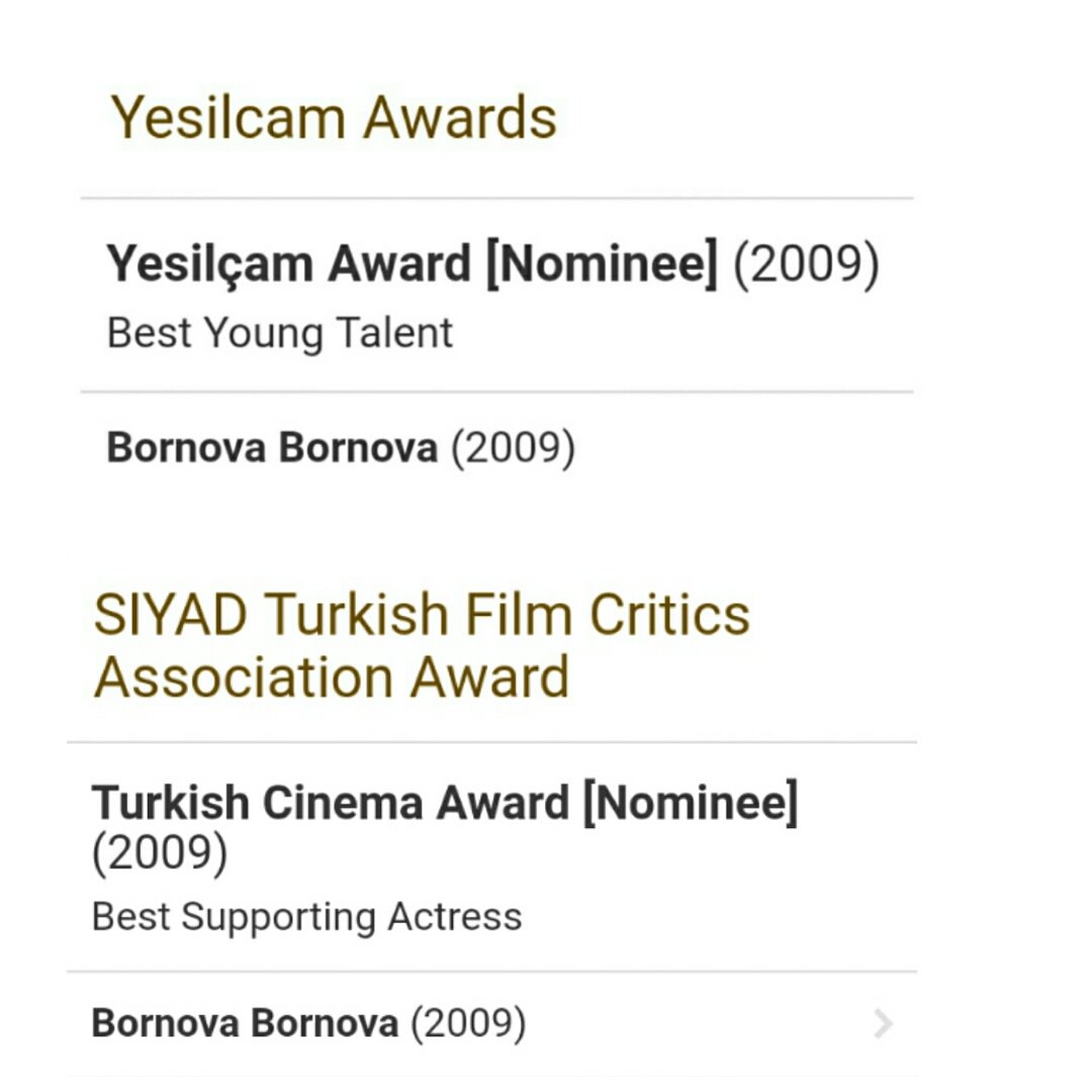  #DamlaSönmez  #EfYam #Çukurو جائزة أفضل ممثلة من Ankara Flying Broom International Women's Film Festival و حصلت على ترشيحين آخرين عن دورها في نفس الفيلم لجائزة أفضل موهبة شابة من Yesilcam Awards و جائزة أفضل ممثلة مساعدة من SIYAD Turkish Film Critics Association Award