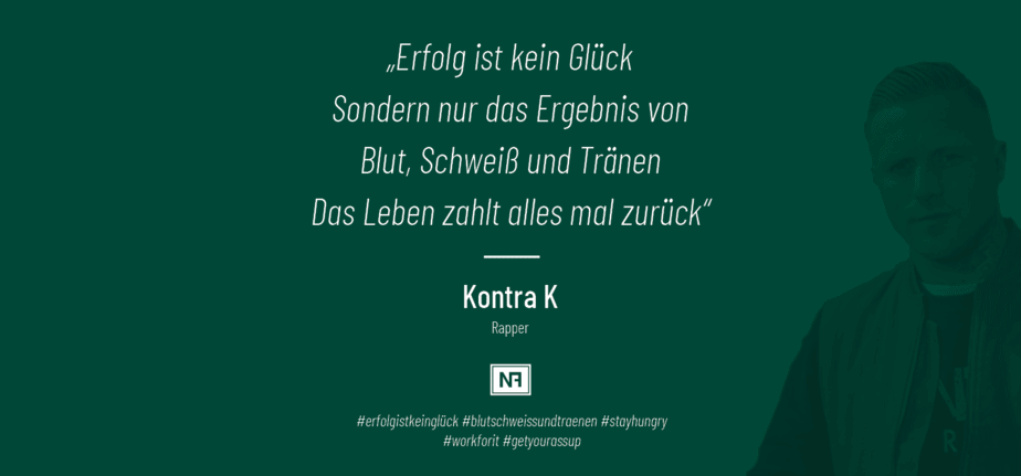 NewAdvertisingB's tweet photo. Marketingweisheiten von euren SEO und Website Profi.

„Erfolg ist kein Glück
Sondern nur das Ergebnis von Blut, Schweiß und Tränen
Das Leben zahlt alles mal zurück“

Kontra K,
Deutscher Rapper

#erfolgistkeinglück #blutschweissundtraenen #stayhungry #workf https://t.co/jDg1WhDvNC https://t.co/uPuDhBq3SH