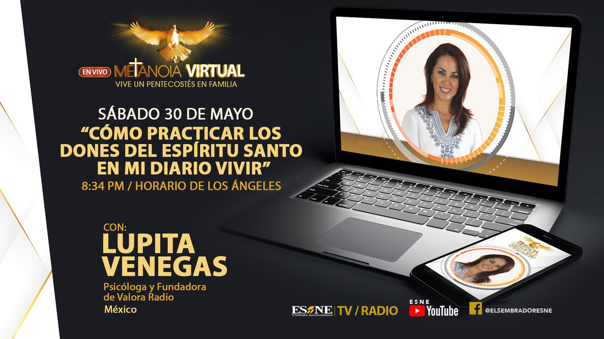 ElSembradorESNE's tweet photo. ¡Vive Pentecostés en familia! Contaremos con la presencia de Lupita Venegas con el tema: "Cómo practicar los dones del Espíritu Santo en mi diario vivir".
Recibamos juntos al Espíritu Consolador.
#Pentecostés #metanoiavirtual #EspírituSanto #esne https://t.co/wLHw2E22jJ