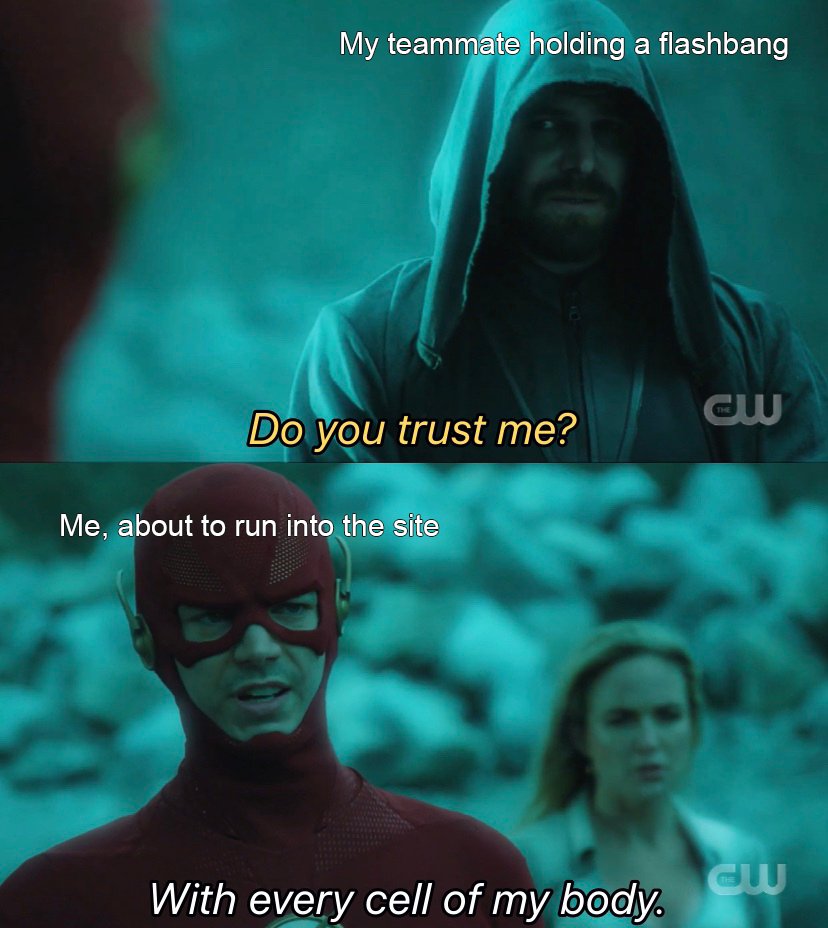 Tag the teammate who always stays back in a rush to "throw some flashes" 😉 #GOBIG