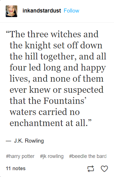 MuggleNet's tweet photo. Most "Potter" fans are familiar with #TheTaleOfTheThreeBrothers, but have you ever looked into Beedle's lesser-known yarns? "The Fountain of Fair Fortune" is a masterpiece! #NationalShareAStoryMonth #FantasticTales #SpellbindingStorytelling https://t.co/7puooxUMUG