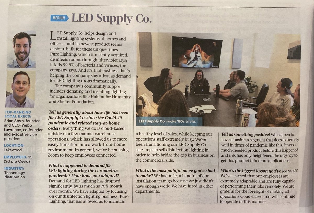 Check out our feature in the Denver Business Journal where we have been selected as finalists for this year's Small Business Award!