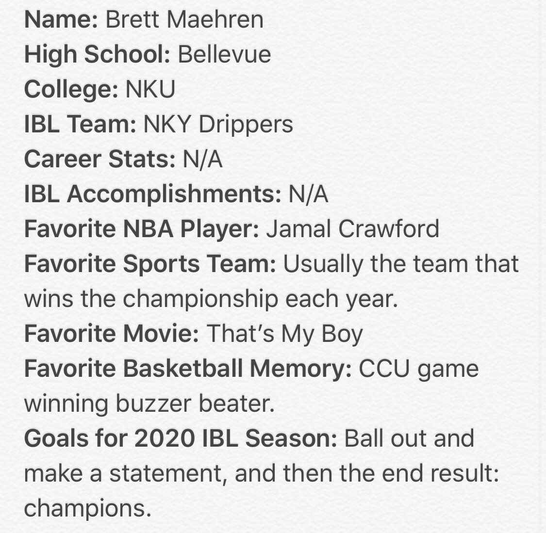 IBL Player Spotlight - <a href="/maehrenb/">Brett Maehren</a>! 🏀🔦