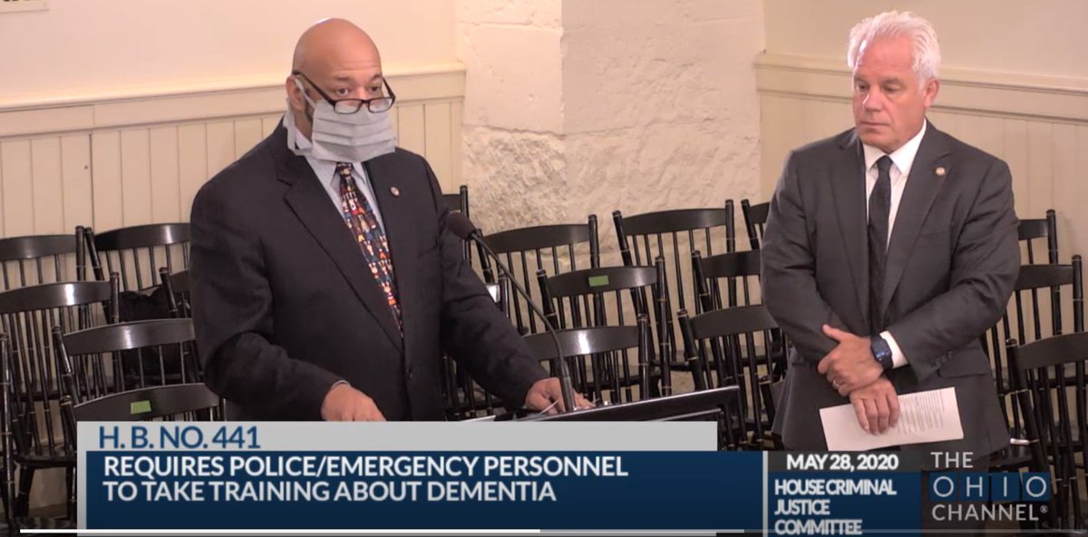 RepThomasWest's tweet photo. Today @PhilPlummerOH40 and I gave sponsor testimony on HB 441, our bill to require training for police &amp; EMS on how to interact w/ Ohioans w/ dementia. This bill is especially vital amid the #COVID19 pandemic and will help keep our loved ones safe during this time. @ALZAdvocacyOH https://t.co/khvK1mtQoO