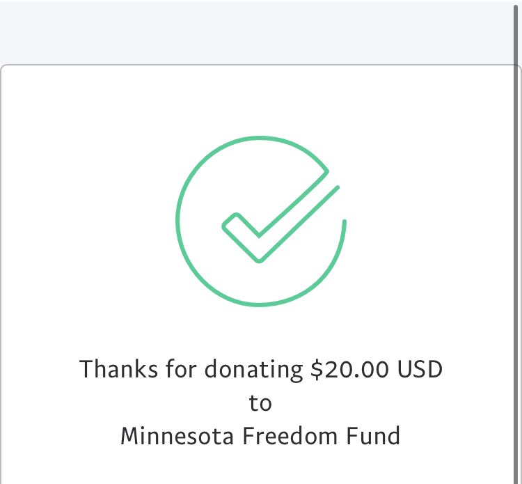 I’ll start: I donated to the minnesota freedom fund. This is important, but it’s also important that I don’t just treat it like a personal band aid and think my work is all done just because I threw some dollars at a cause that was honestly p easy to find!