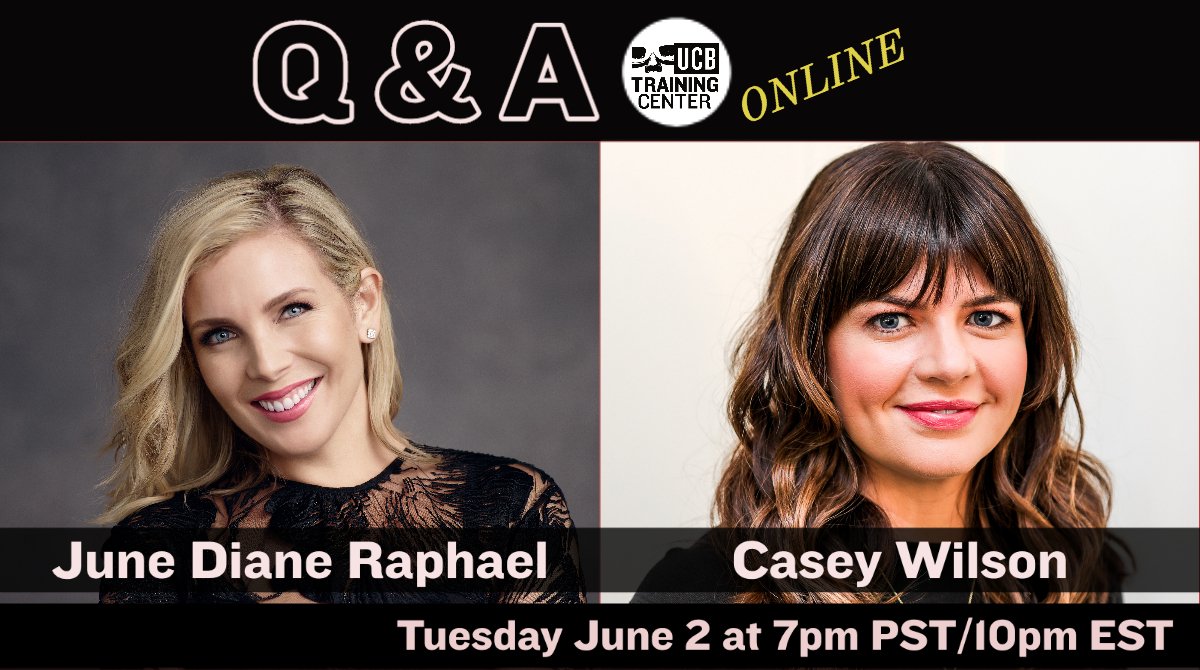 Don't miss out on a special Q&A session from comedy powerhouses @MsJuneDiane and @caseyrosewilson! June 2nd at 7pm PST - $5 losangeles.ucbtrainingcenter.com/course/electiv… #UCBcomedy