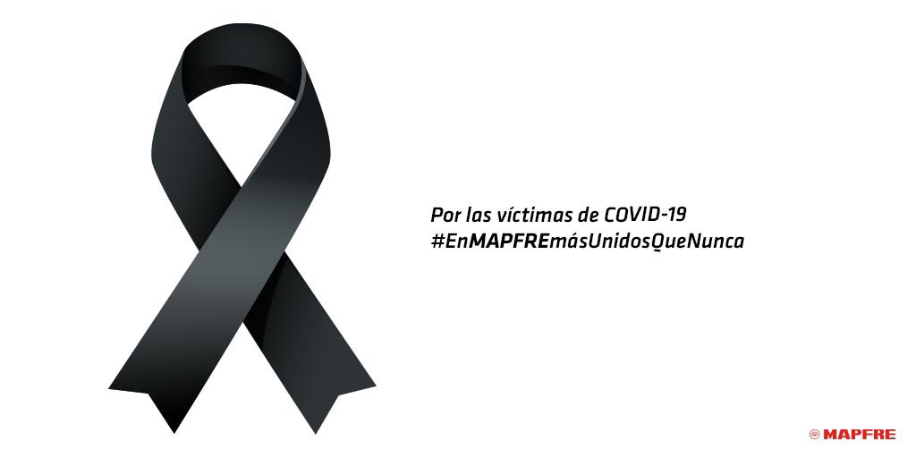 MAPFRE's tweet photo. Nos sumamos al luto oficial decretado en España por las víctimas de la #COVID19 pero, como empresa global, también queremos compartir el dolor con las familias de todos los que han sufrido en el mundo las consecuencias de esta pandemia. Con todos ellos en #MAPFREmasUnidosQueNunca https://t.co/G9trVb82Qh
