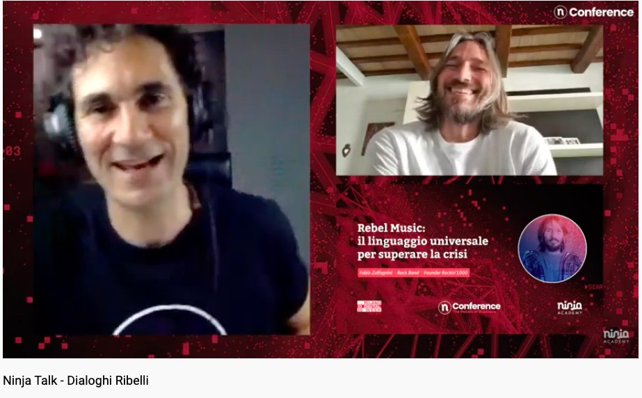 iosonolacora's tweet photo. A #DialoghiRibelli di @ninjamarketing anche @FabiulosoEnt, il primo ad innovare il mondo della musica in senso diffuso... #Rocking1000
Il linguaggio universale per superare la crisi.
#Nconf #MDW2020 https://t.co/IDvinhbQBM
