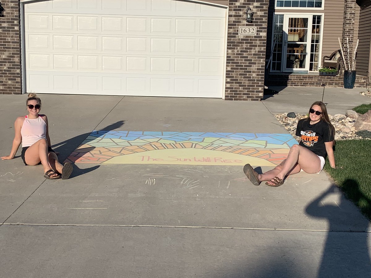 Moorheadvb's tweet photo. We are proud of two of our own for making top 3 of MHS Annual Chalkapalooza! Way to go Anna and a Rosie! https://t.co/fHpPb2OFC4