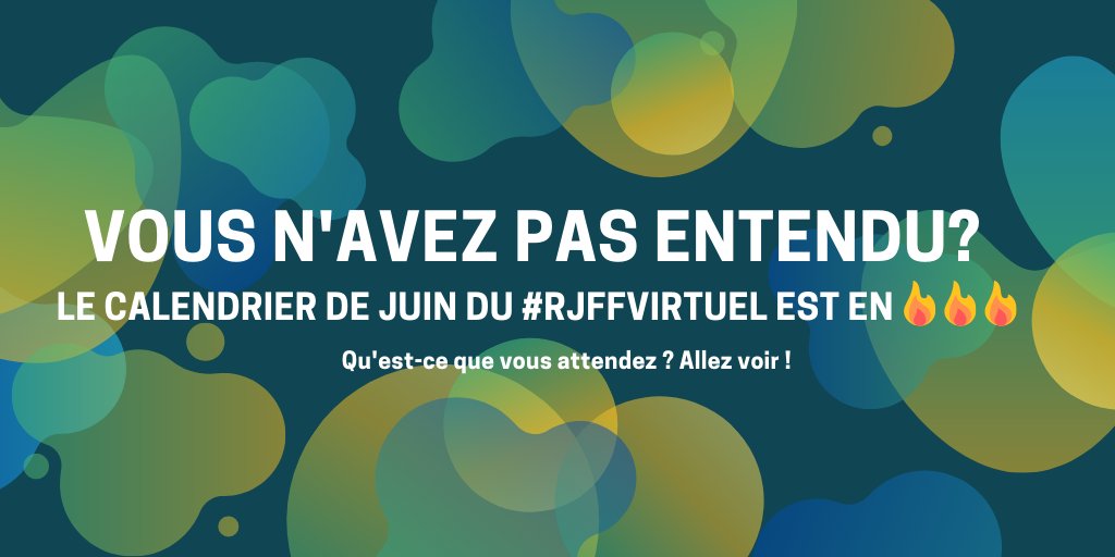 FYN_RJFF's tweet photo. Nous venons de publier toutes les sessions #RJFFvirtuel  de juin ! Voir le calendrier sur notre #GCwiki

Et s'inscrire ici !
🔗https://t.co/367Ug5H9jy https://t.co/39SbBJH2FU