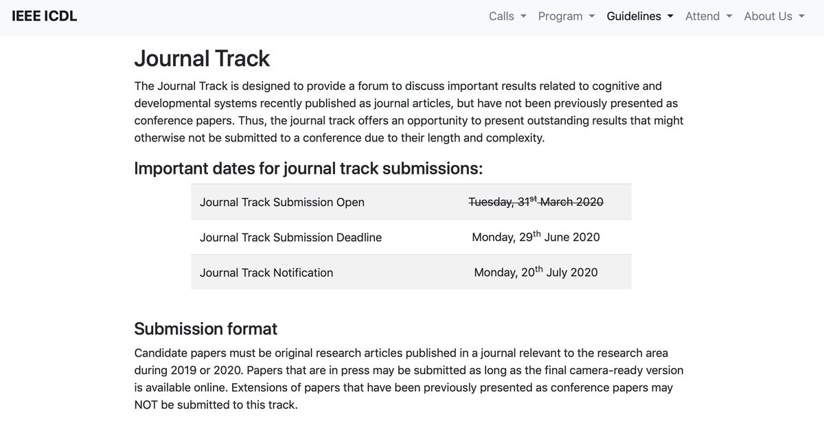 pyoudeyer's tweet image. IEEE ICDL conference is showing the future for #AI conferences with a journal track in which editors select journal papers in the past few years for presentation.

#slowscience #deepresults #betterunderstanding 

cdstc.gitlab.io/icdl-2020/

@NeurIPSConf @icmlconf @iclr_conf