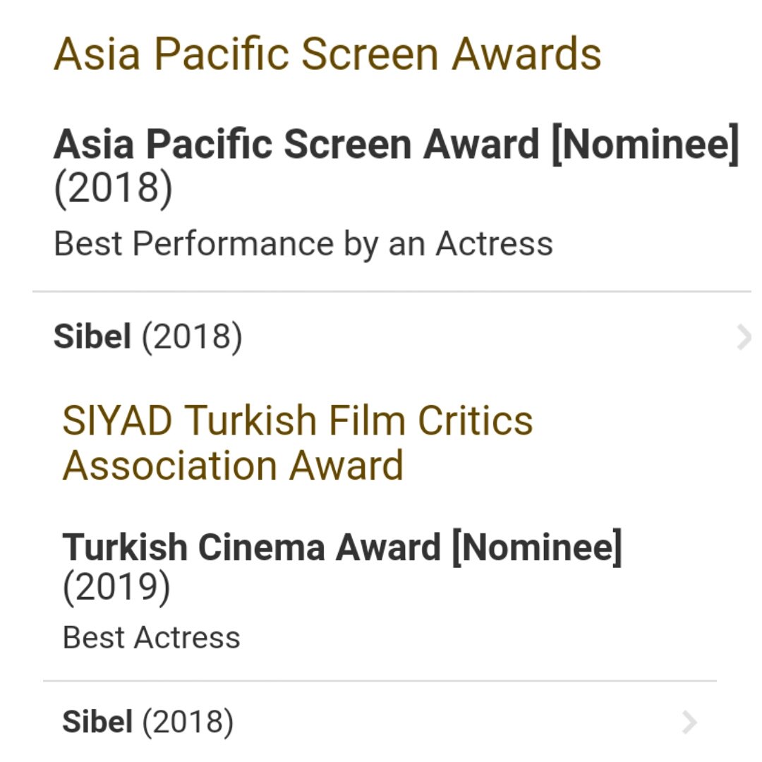  #DamlaSönmez  #EfYam #Çukurإضافة إلى ترشيحين الأول لجائزة أفضل أداء من Asia Pacific Screen Awardsأما الثاني لجائزة أفضل ممثلة من SIYAD Turkish Film Critics Association Award