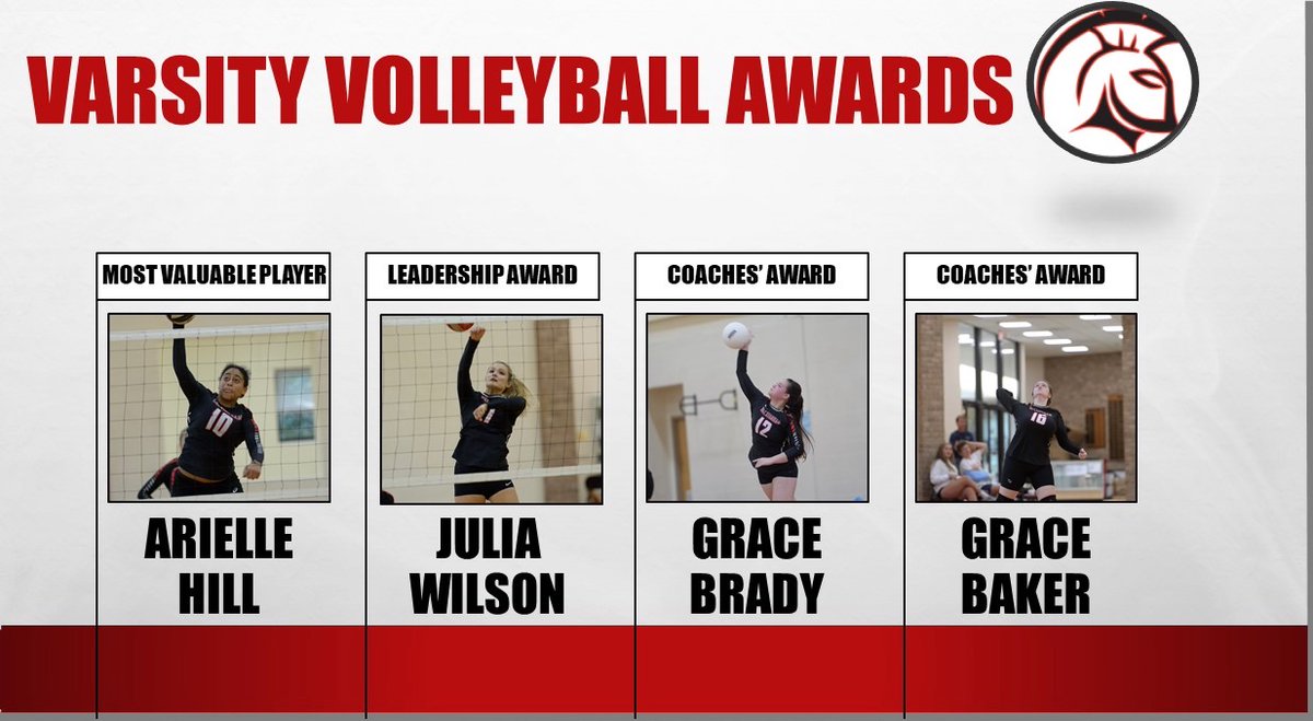 Oops! We made a mistake on yesterday's post. Here is a look at the corrected varsity volleyball awards!