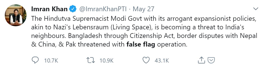 Why else would the Terroristani Beggar-in-Chief allude to a 'false-flag' attack by India FOUR TIMES IN PAST THREE WEEKS?As the Prime Minister, I'm sure he knows what his Brown Panted boys are upto, right?You want a smoking gun?Here it is.