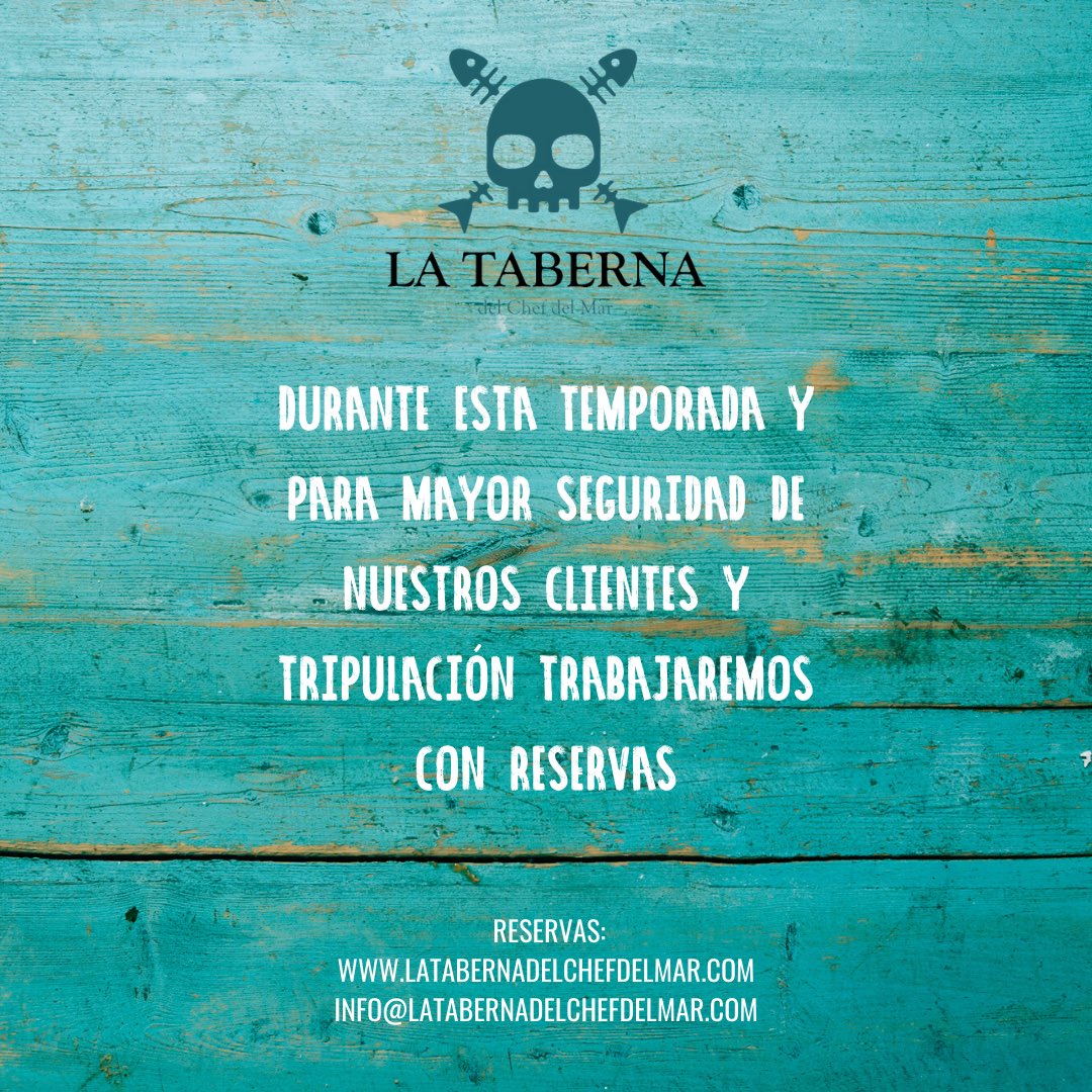 TabernaM's tweet image. Por fin tenemos fecha de apertura! quinta temporada de nuesta taberna, 11 de junio!
Deseando compartir con vosotros todas las novedades 💥 
Volvemos con mucha fuerza y ganas de veros disfrutar! 
Reservas abiertas nuestra web y en info@latabernadelchefdelmar.com