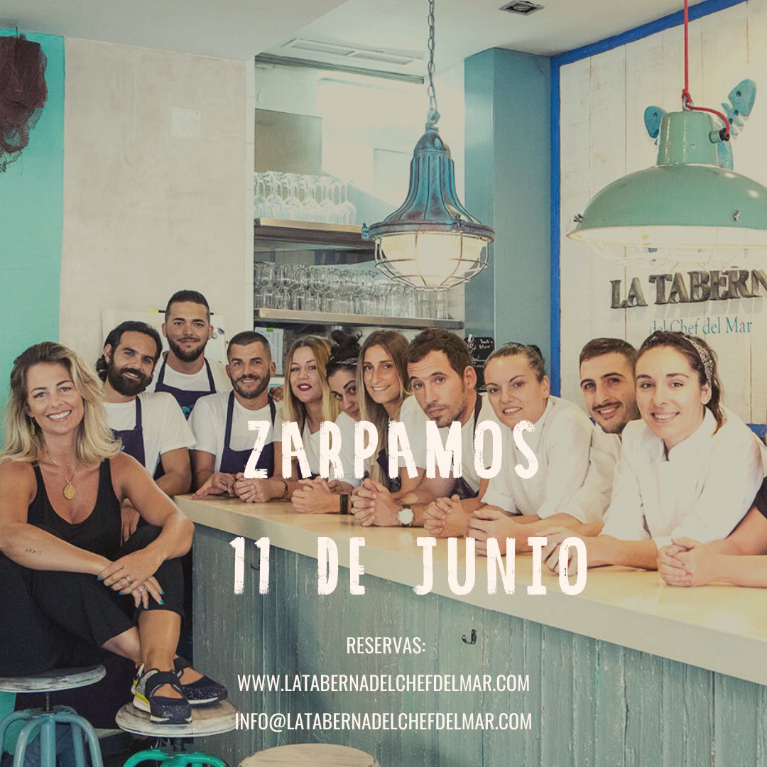 Por fin tenemos fecha de apertura! quinta temporada de nuesta taberna, 11 de junio!
Deseando compartir con vosotros todas las novedades 💥 
Volvemos con mucha fuerza y ganas de veros disfrutar! 
Reservas abiertas nuestra web y en info@latabernadelchefdelmar.com