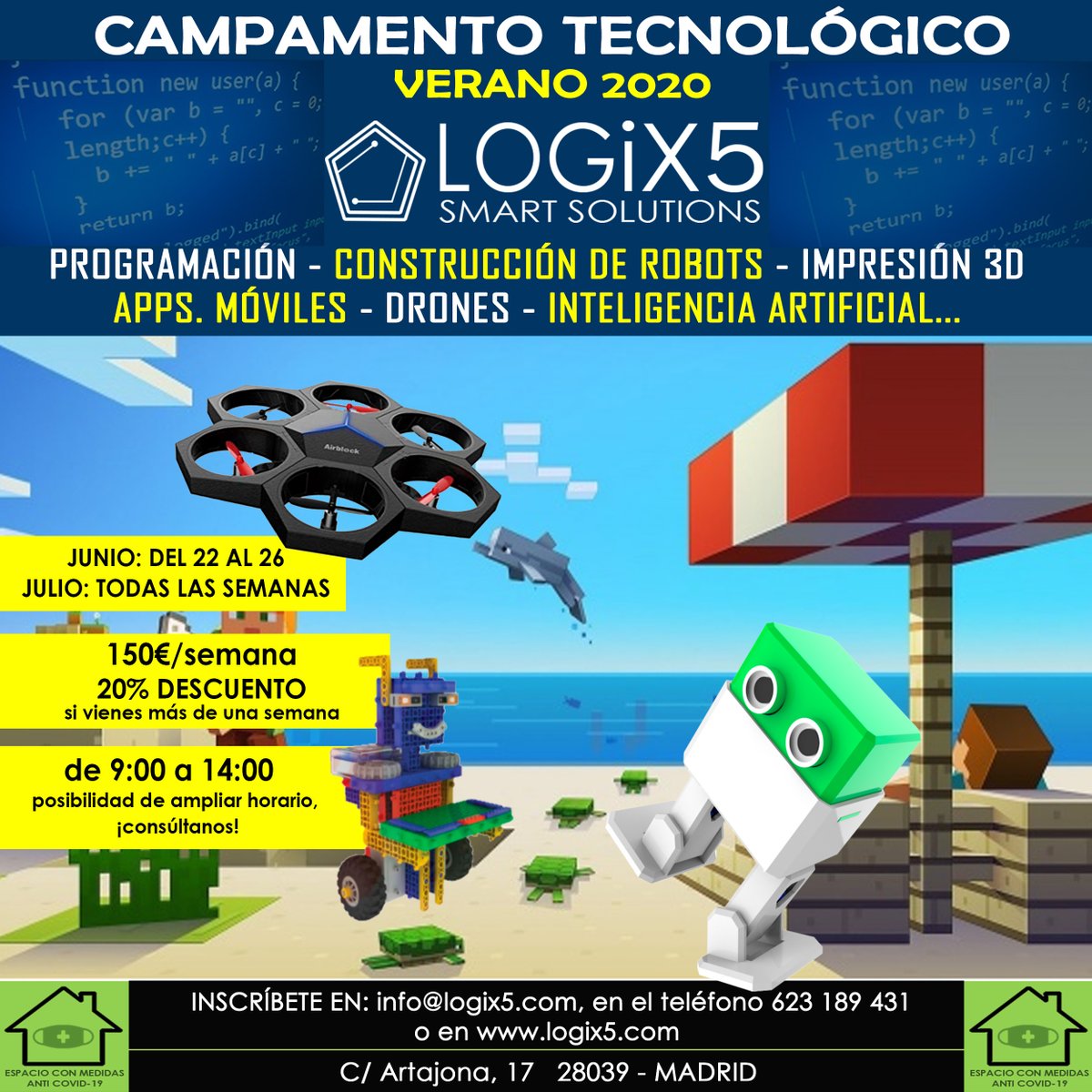 Logix5_SS's tweet image. Disfruta de un verano diferente en los campamentos tecnológicos de Logix5. ¡Apúntate ya! Plazas limitadas #roboticaeducativa #roboticaparatodos logix5.com/roboticaeducat…