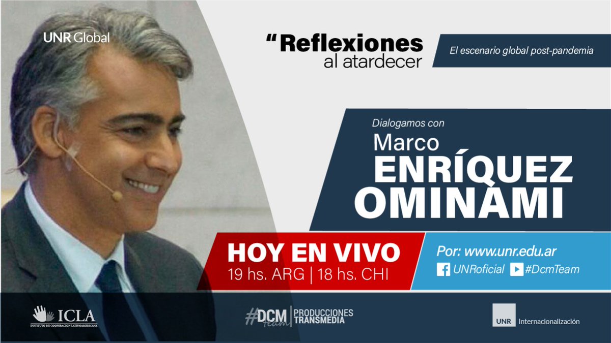 cdiunr's tweet photo. Reflexiones al atardecer | El escenario global post-pandemia
👥🇦🇷🇨🇱 HOY a las 19 hs  marcoporchile #MarcoEnUNR
📱💻🖥 Seguilo en 👉 https://t.co/iRNWI4fAgE
▶ Facebook 👉 UNR - Universidad Nacional de Rosario
▶ YouTube 👉 https://t.co/fsLqbmzqn7 https://t.co/ctUBAVrlIr