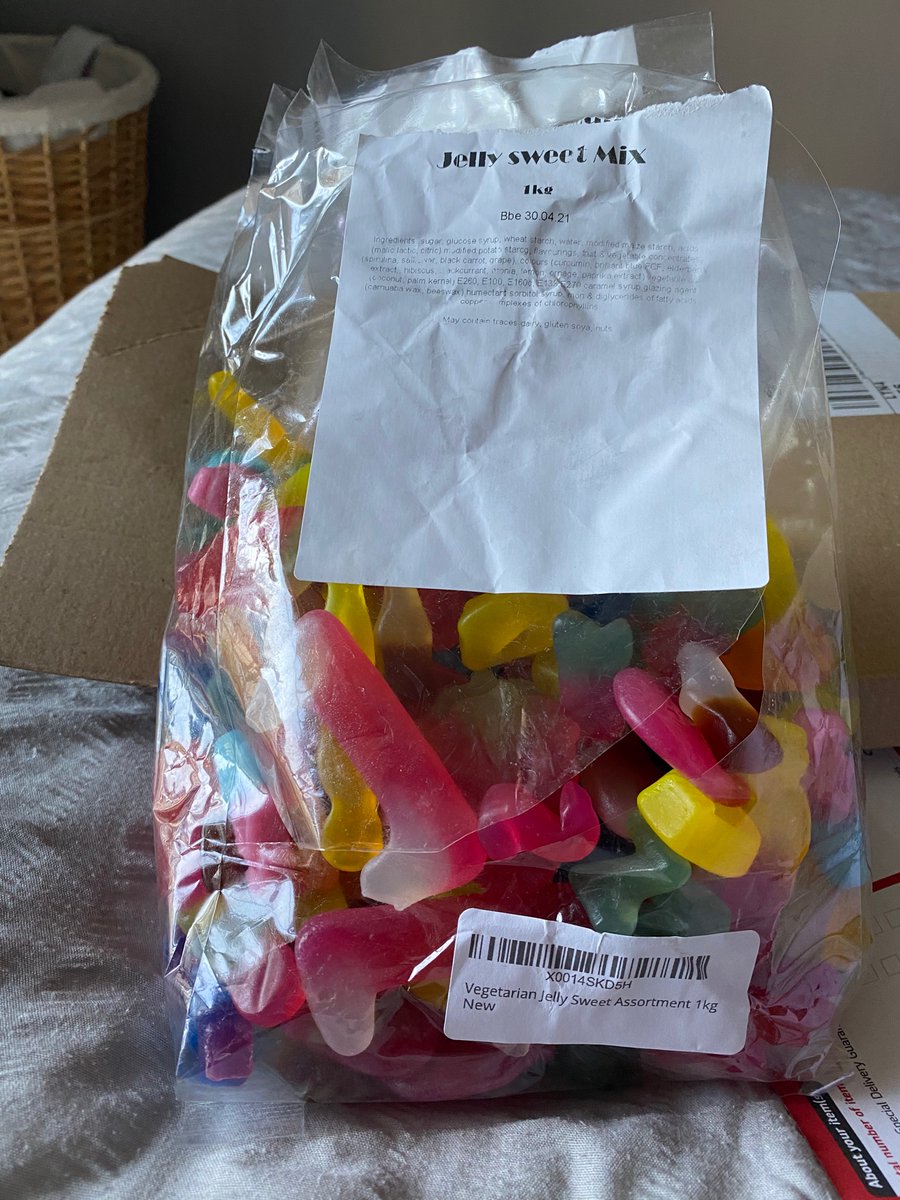 _yesthatjoel's tweet photo. My friend has sent me a geet big bag of sweets. I’ll be bouncing around like a good ‘un. https://t.co/lnRVPPX4cU