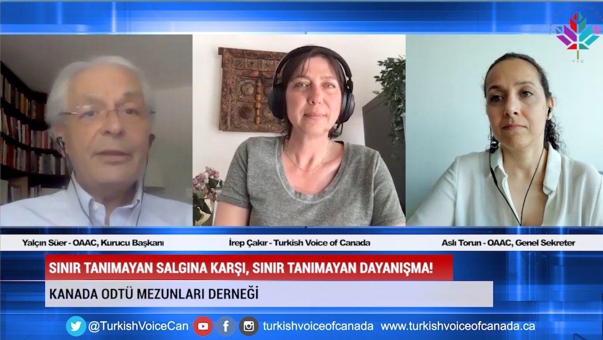 TurkishVoiceCan's tweet photo. Sınır Tanımayan Salgına Karşı, Sınır Tanımayan Dayanışma: #Kanada #ODTÜMezunlarDerneği 

Tüm üniversitelerin öğrencileri ve mezunları için ilham ve umut verici bir örnek... @irepcg konukları #OAAC Kurucu Başkanı Yalçın Süer ve Genel Sekreteri Aslı Torun.👉https://t.co/KIJp13Sjr0 https://t.co/bwMh6ROdot
