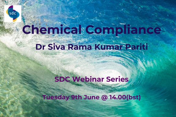 sdc_org_uk's tweet photo. Our #Webinar Series continues with Chemical Compliance presented by Dr Siva Rama Kumar Pariti. Register today!
#colourscience #colour #sdccommunity #sdcconnects https://t.co/wWLMdYG50c