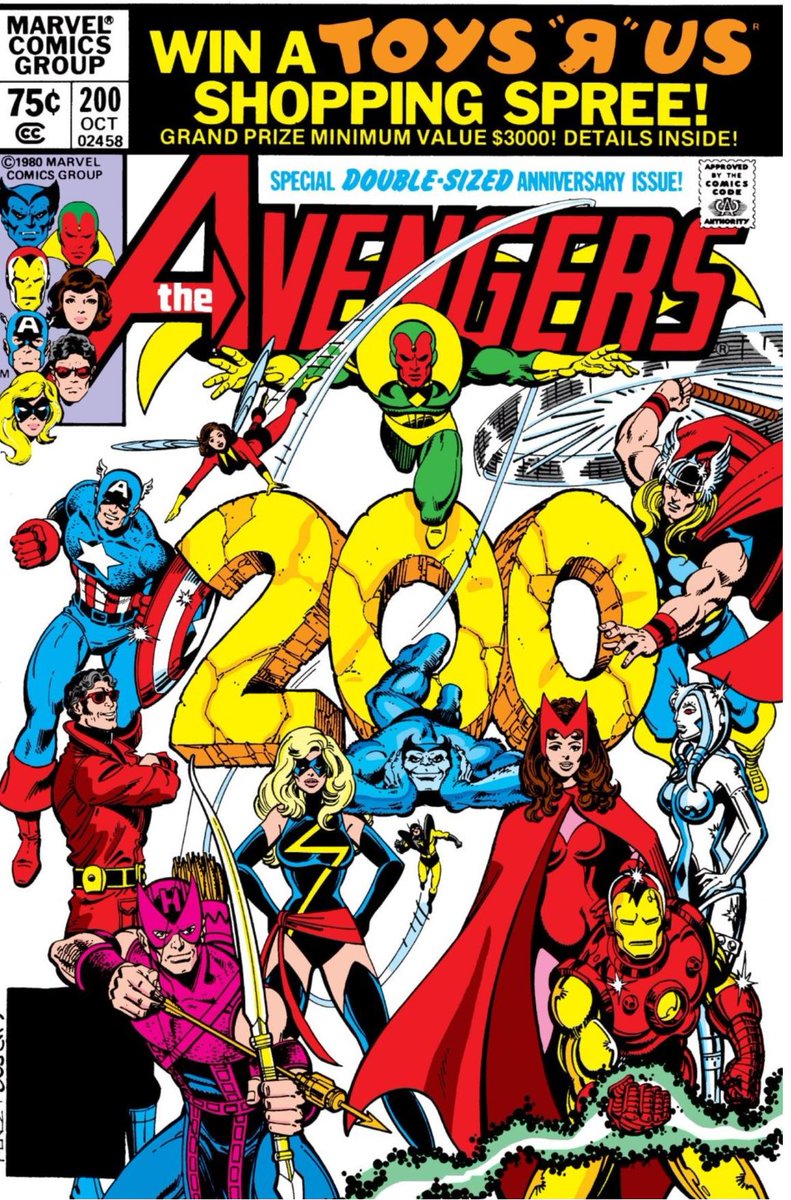 The Middle Ages in Comic Books! A thread. Today, let’s look at  #Marvel Avengers 200 (which has all sorts of problems of its own, notably the Rape of Ms Marvel). I’ll focus, though, on the knight and the use of the colour red.  #medievaltwitter  #comics 1/12