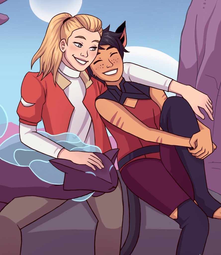 mariatries's tweet photo. they really won in the end 💕 a birthday gift for my best friend, happy birthday Maya! @wingedcorgi_art #sheraspoilers #catradora https://t.co/aFeHSFpDQf