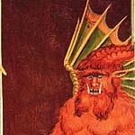 Scholars like Jeffrey Burton Russell and R. Mellinkoff have looked at how the devil’s pointed hair could be a depiction of flaming (red) hair, or a nod to barbarians who greased their hair to sweep it up in points.  #devil  #medievaltwitter 11/12