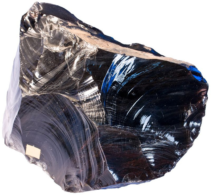 Raman spectroscopy measurements performed on the mirror confirmed the presence of a vitreous material, in particular, obsidian (an igneous rock). Through X-ray fluorescence calcium, potassium, aluminium and sodium (responsible of the brown-black hue) were detected.