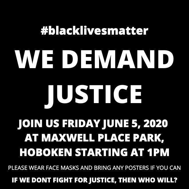 To all my Hudson County/NJ mutuals, please circulate this flyer so we can put solidarity to action.  #BlackLivesMatter  