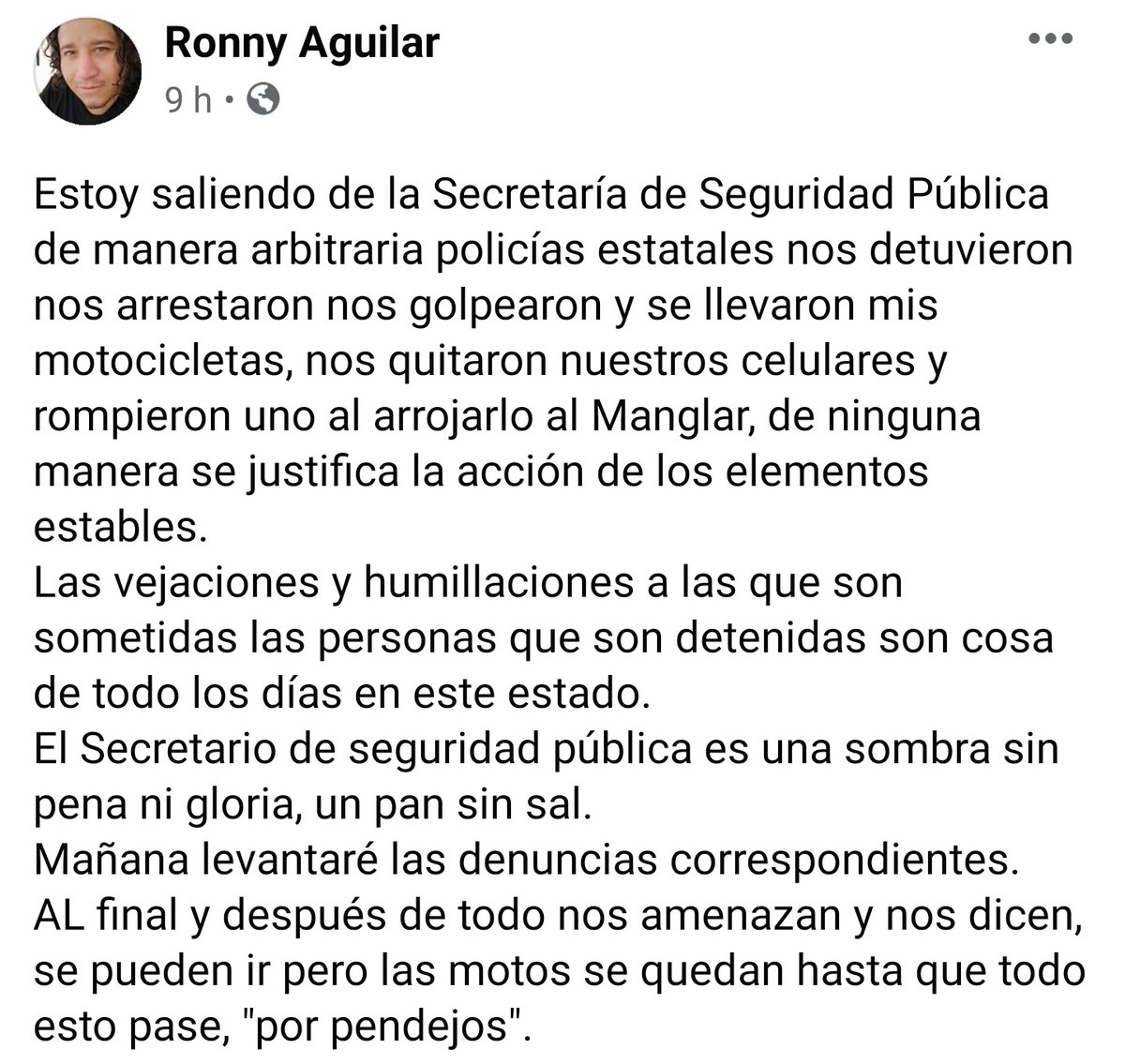 AlertaAMPDA's tweet photo. #AlertaGUARDIAN #Campeche Policía Estatal arbitrariamente confisca motocicletas del medio #PaginaAbierta del compañero Ronny Aguilar luego de denunciar corrupción en el Estado @CPJAmericas @RSF_esp @PropuestaCivica @ONUDHmexico @EdisonLanza @SEGOB_mx @FGRMexico @CNDH https://t.co/fldLNPq0mg