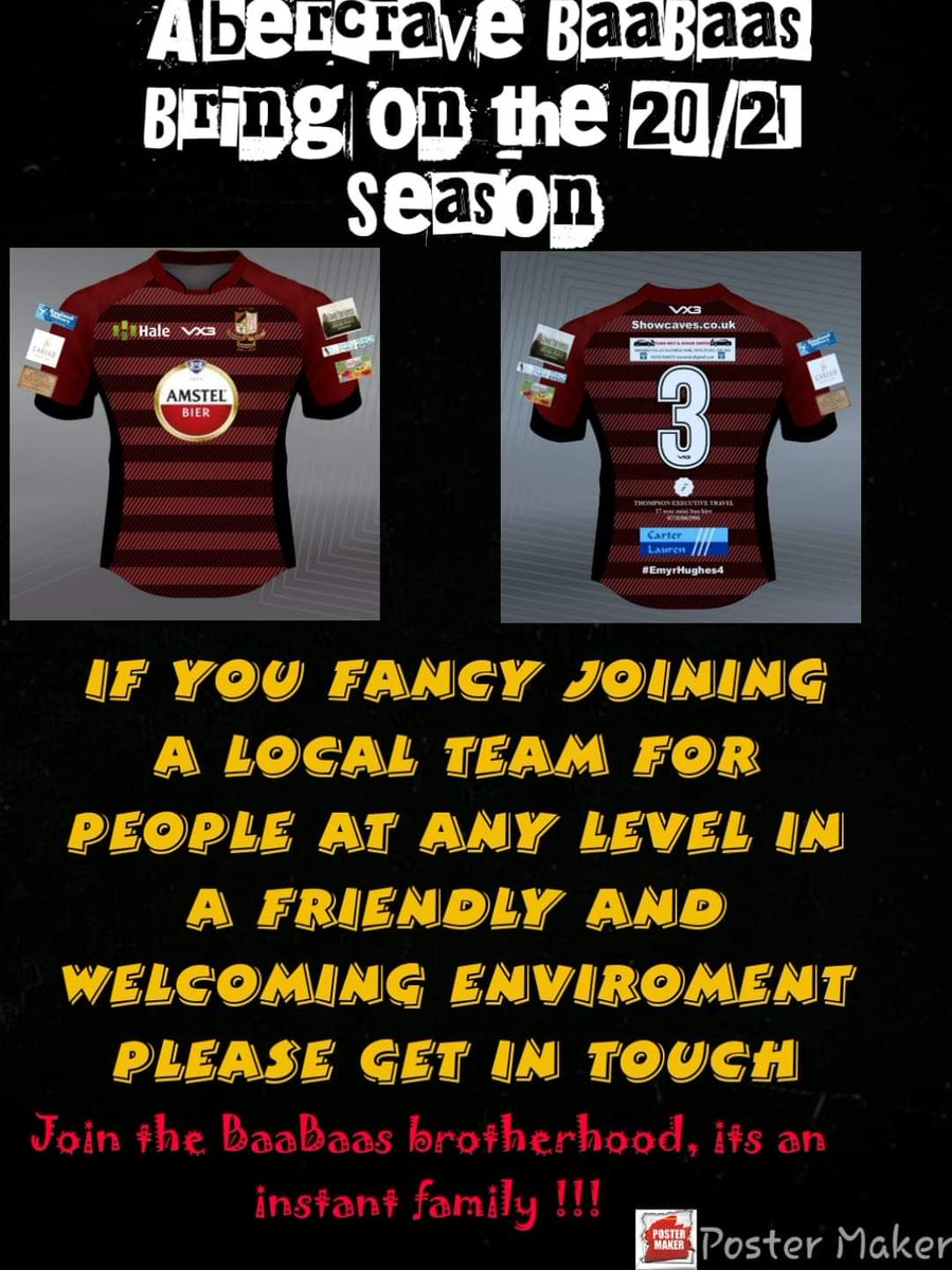 If you fancy joining a seconds team then why not give <a href="/AbercraveB/">Abercrave Baa-Baas</a> a bash 😁🏉