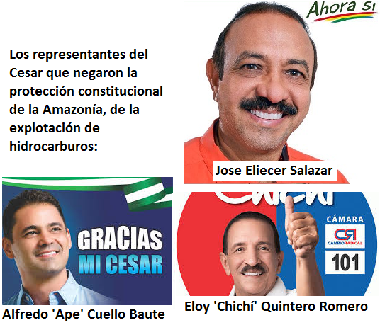 AmarilysLlanos's tweet photo. Economicismo antes que vida, agua y territorio. 

La cuota del Cesar para hundir proposición que buscaba proteger a la Amazonia de la explotación de hidrocarburos.

Qué opinarán del #frackingenelCesar? @Eliecersalazarl @apecuello @ChichiQuinteroR https://t.co/QycvdQPYvC