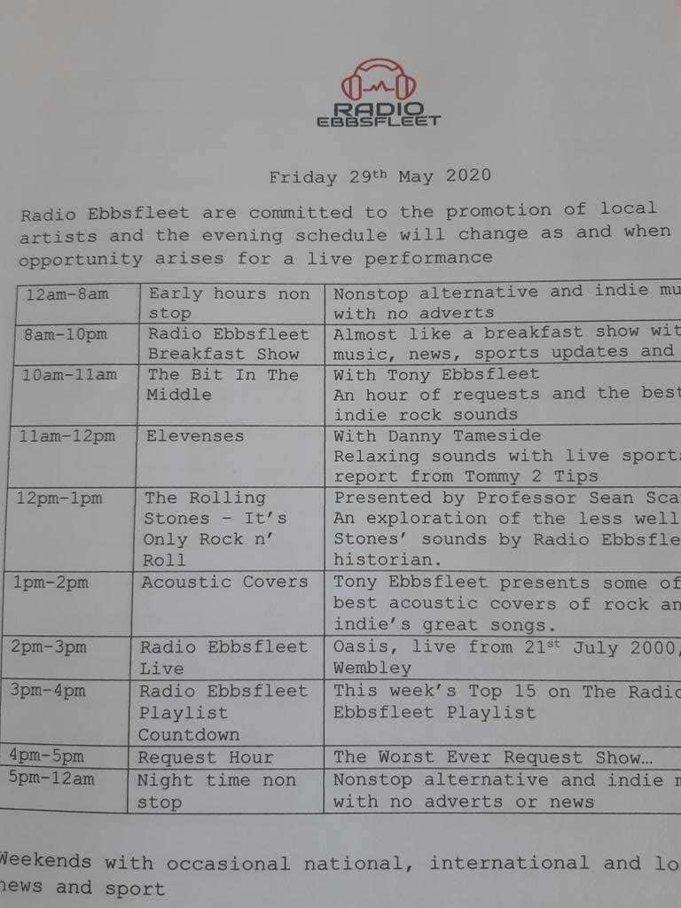 EbbsfleetRadio's tweet image. Slower than a two legged tortoise, Radio Ebbsfleet are putting out an all day test transmission tomorrow. 
Sean Scannell on at midday with his new series The Rolling Stones - It's Only Rock n Roll.