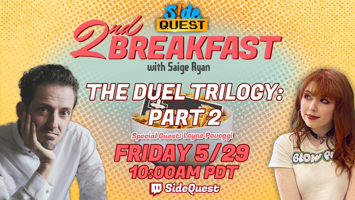SideQuestLive's tweet image. LET'S GET READY TO RUMBLE! @LaynePavoggi is joining us TOMORROW to show @NotSaige around Them's Fighting Herds on #2ndBreakfast!
