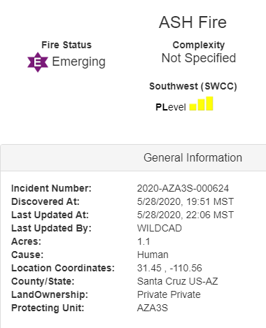 CCFirenIncident's tweet image. #AshFire #Update Size- 1.1Acre #AzFire