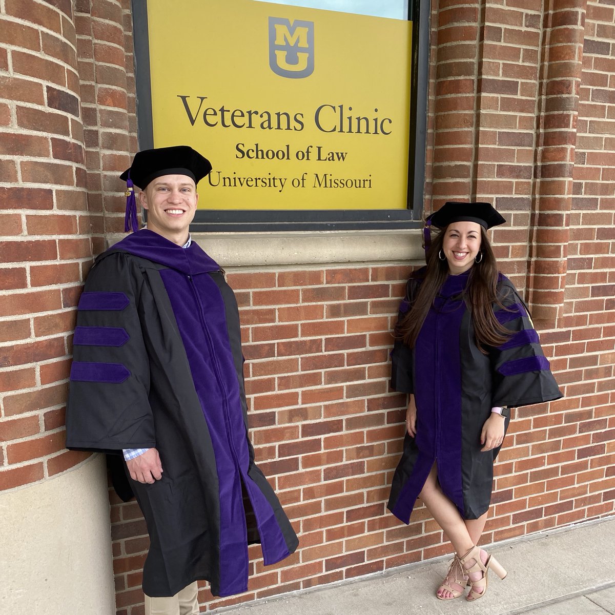 MizzouLaw's tweet photo. Cheers to our 2020 grads and Veterans Clinic alumni Brock West and Ally Adrian! https://t.co/NkxVNL4VDI