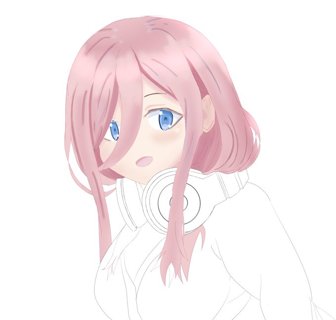 ミサキさんがTwitterに投稿した中野三玖(五等分の花嫁)のイラスト。